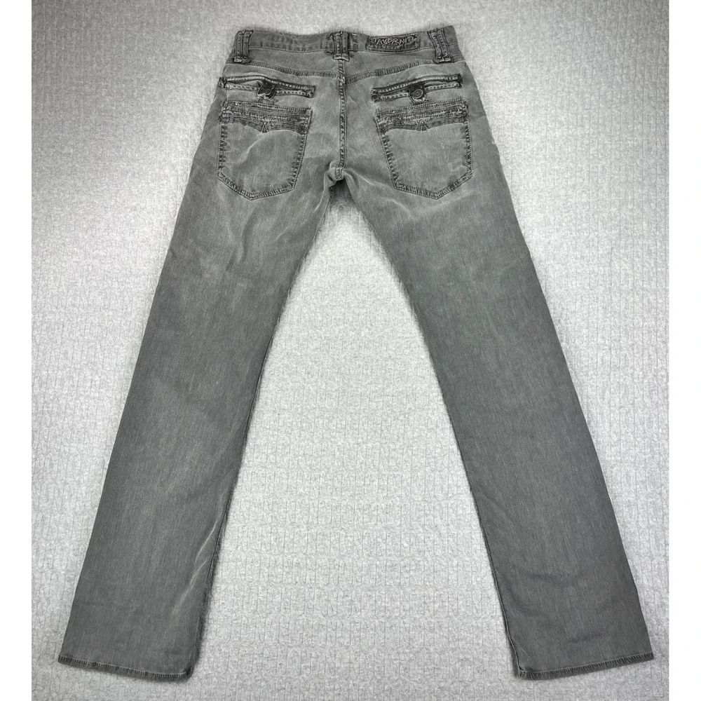 Taverniti So Jeans Mens 31x33 Grey Mec Tape 17 Distressed Straight Denim Pants
